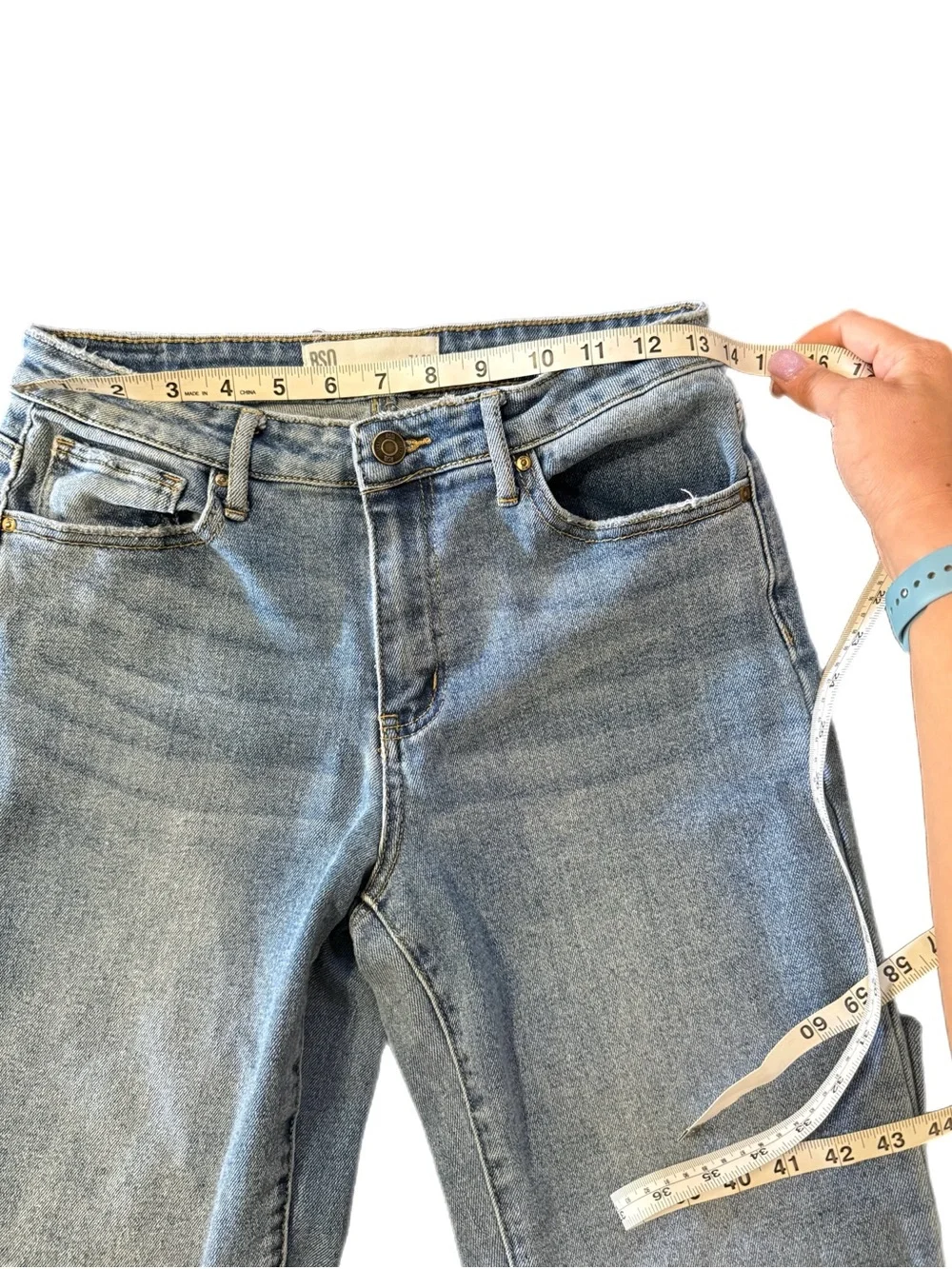 RSQ Light Blue High-Rise Straight Leg Jeans Size 7 / w28 - Picture 8 of 10